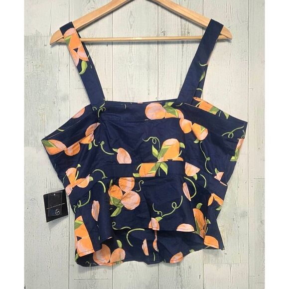 Modcloth Era Practice What You Peach Printed Sz. XL NWT - Picture 3 of 5